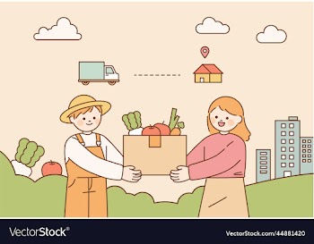 a rural farmer delivers local food directly to an