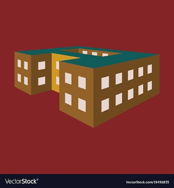 A school building vector image