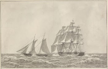 A schooner running down a pursuing | Free Photo - rawpixel