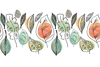 A seamless pattern with abstract leaves inspired by nature