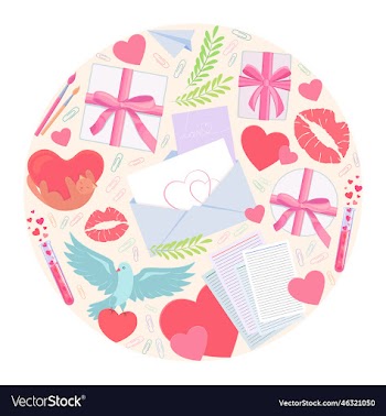 a set of elements for valentines day