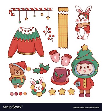 a set of merry christmas elements collection