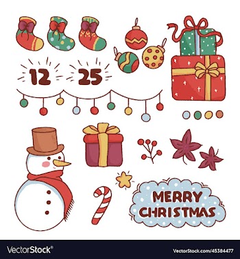 a set of merry christmas elements collection