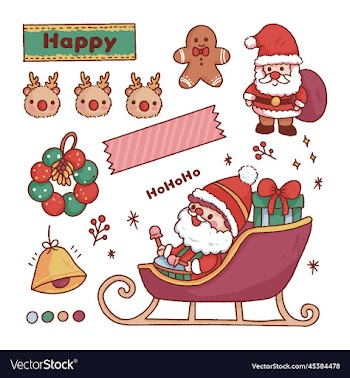a set of merry christmas elements collection
