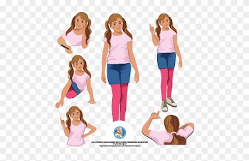 A Set Of Middle School Kids, Round About Grade - Middle School Girl Clip Art