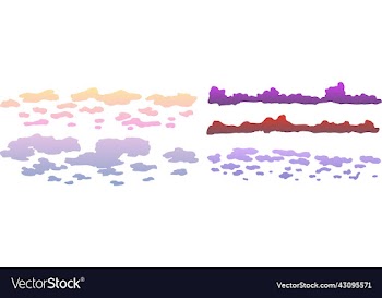 a set of of gradient clouds red yellow purple