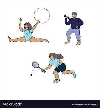 a set of silhouettes of people who play sports