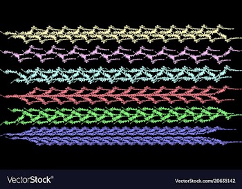 A set of textures of brushes made from dull vector image