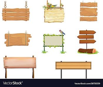 a set several wooden street signs eps 10