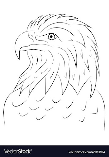 a simple hand-drawn eagle head