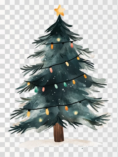 A simple illustration of a Christmas tree without decoration