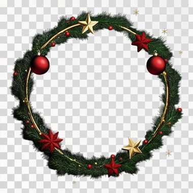 a simple round frame with christmas as the theme.