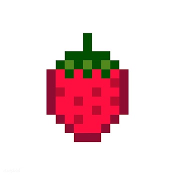 A strawberry pixelated fruit graphic | Free stock vector - 424982