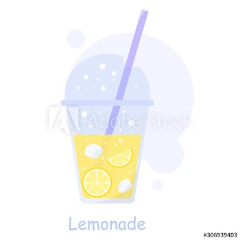 A take away glass of lemonade with a straw