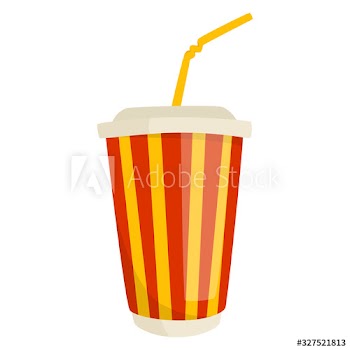 A take away glass of soda with a straw