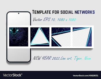 a template for social network set line art