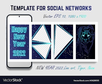 a template for social network set line art