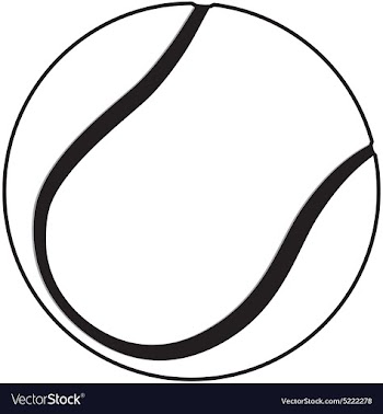 A tennis ball outline isolated in white background vector image