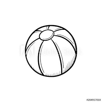A toy beach ball hand drawn outline doodle icon