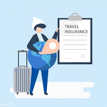 A traveler with a travel insurance policy doc.. | Free stock vector - 479142