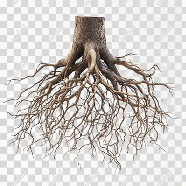 a tree with a lot of roots on it