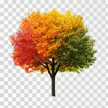 A tree with colorful leaves, showcasing the beauty of nature