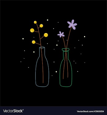 a variety of flowers in stylish vases
