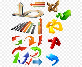 A variety of three-dimensional arrow vector material 