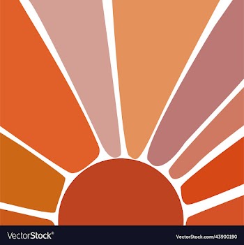 a view of sunset with hilltops abstract