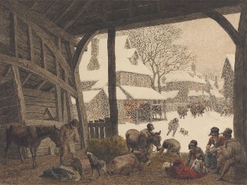 A Village Snow Scene | Free Photo - rawpixel