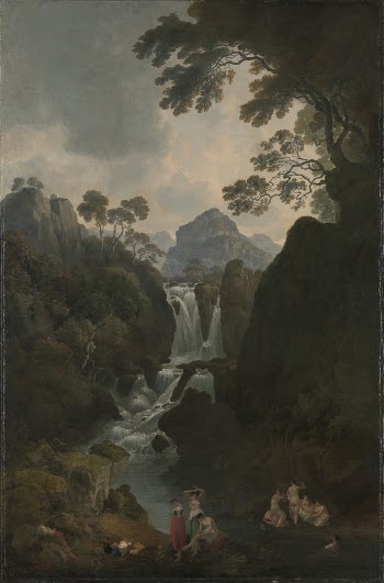 A Waterfall with Bathers | Free Photo - rawpixel
