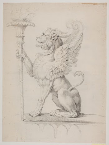 A winged lion with a torch | Free Photo - rawpixel