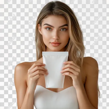 a woman in a white dress holding a cup