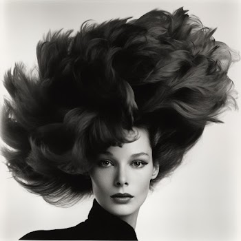 A woman portrait generated by A.I, inspired by Richard Avedon's artworks