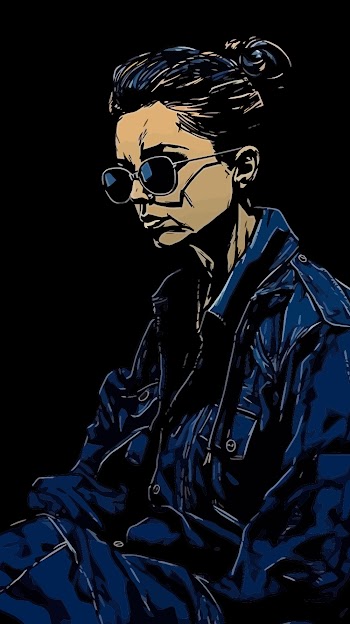 A woman wearing sunglasses, art generated by A.I