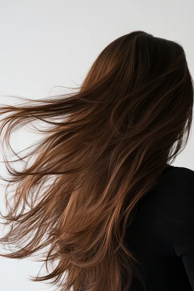 a woman with her hair in the wind