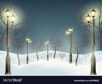 a wonderful background of lampposts trees and