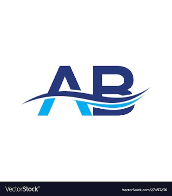 Ab logo for your business a b logo with wave vector image