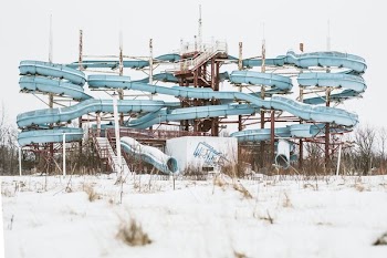 Abandoned Waterpark In Winter