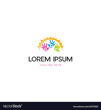 Abc kids education study business logo vector image