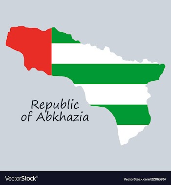 Abkhazia map line on white background vector image
