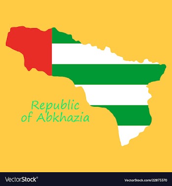 Abkhazia map line on white background vector image