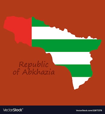 Abkhazia map line on white background vector image