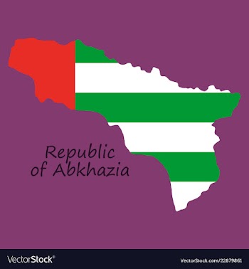 Abkhazia map line on white background vector image