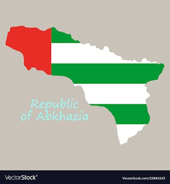 Abkhazia map line on white background vector image
