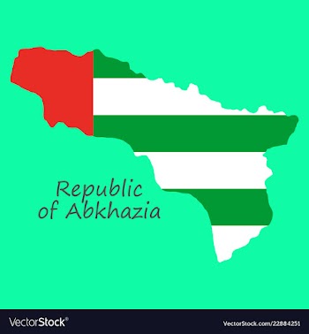 Abkhazia map line on white background vector image