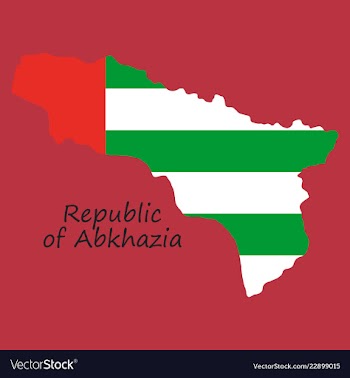 Abkhazia map line on white background vector image