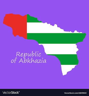 Abkhazia map line on white background vector image