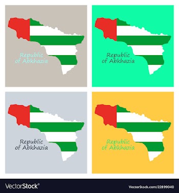 Abkhazia map line on white background vector image