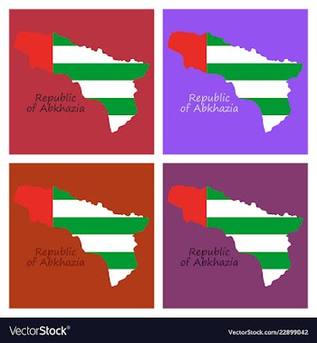 Abkhazia map line on white background vector image